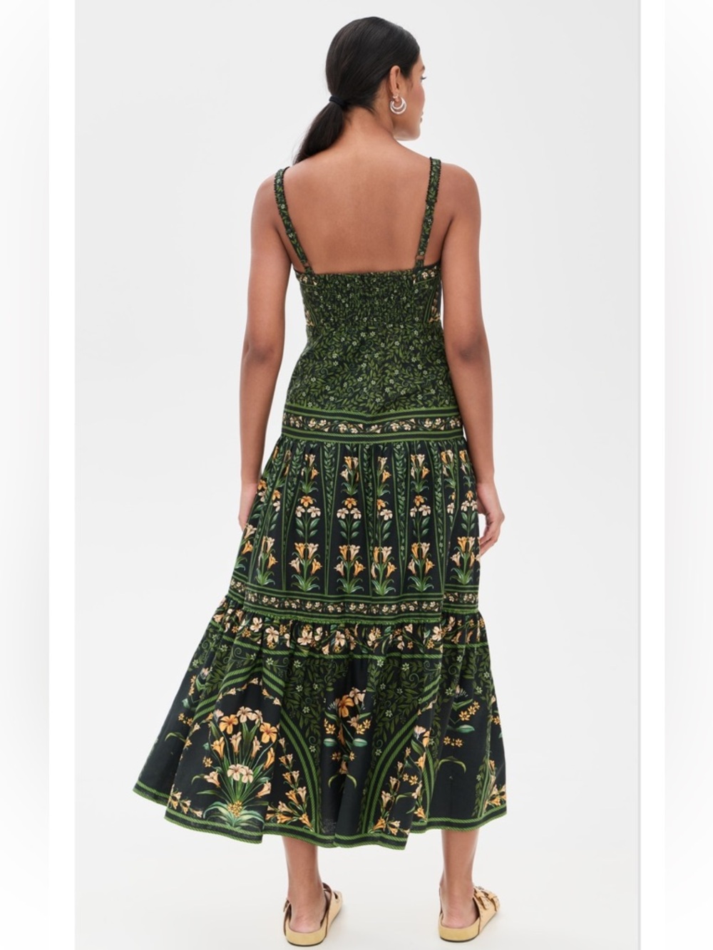 Farm Rio Arch Black Green floral Sleeveless Maxi Dress - Picture 3 of 13